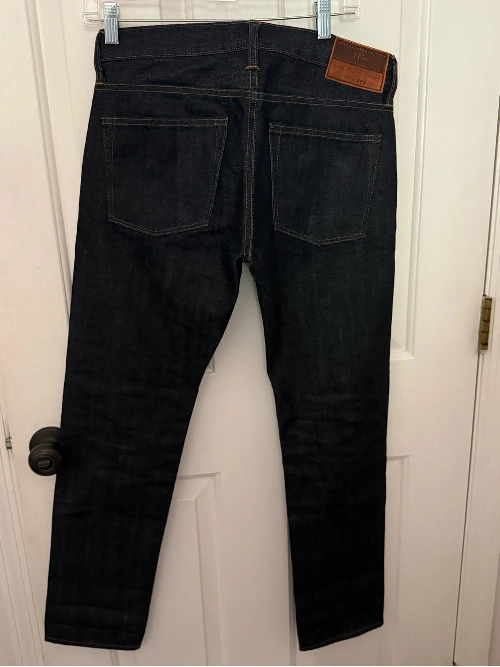 J. Crew Men's Slim Straight Blue Jeans in Dark Wash